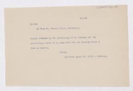 Letter to Henry Barton Jacobs, April 27, 1917