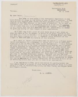 Letter to William Osler, February 22, 1900