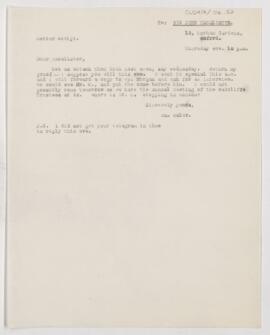 Letter to John Young Walker MacAlister, approximately May 1908