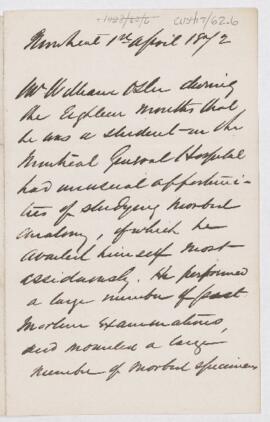 Letter from Robert Palmer Howard, April 1, 1872