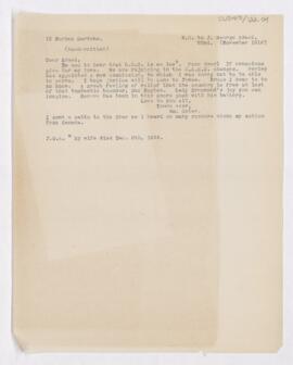 Letter to John George Adami, November 22, 1916