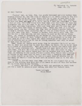 Letter to Charlotte Osler, January 24, 1893