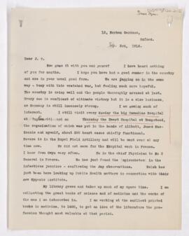 Letter to James Tyson, September 3, 1916