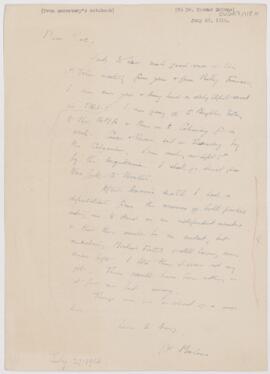 Letter to Thomas McCrae, July 27, 1914