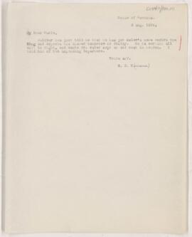 Letter to J.S. Haldane, August 3, 1904