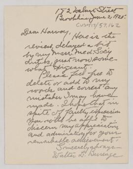 Letter to Harvey Cushing, June 2, 1925