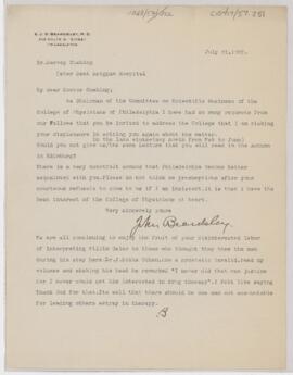 Letter to Harvey Cushing, July 21, 1925