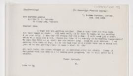 Letter to Gwendolyn Francis Andras, October 3, 1906