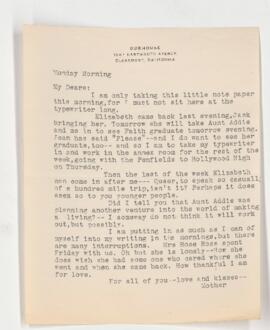 Correspondence from Jean Jefferson Penfield to Wilder Penfield