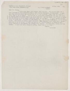 Letter to Richard Pearson Strong, December  12, 1919