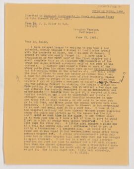 Letter to William Osler, June 23, 1908