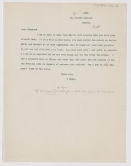 Letter to Francis John Shepherd, ( April 25, 1908 ?)