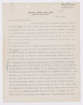 Letter to Harvey Cushing