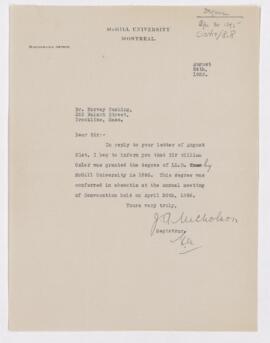 Letter, August 24, 1922