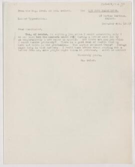 Letter to John Young Walker MacAlister, December 4, 1911