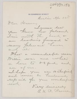 Letter to Harvey Cushing, April 23, 1925