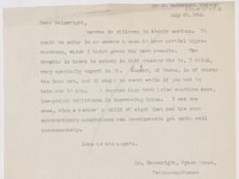 Letter to William Longworth Wainwright, July 25, 1914