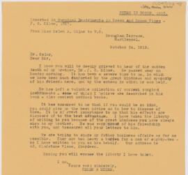 Letter to William Osler, October 24, 1913