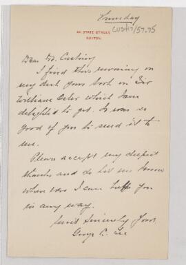 Letter to Harvey Cushing,