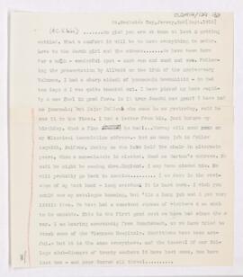 Letter to Arnold Carl Klebs, September 2, 1919