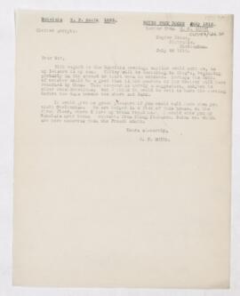 Letter to William Osler, July 26, 1918