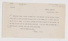 Letter to Thomas McCrae, January 15, 1907