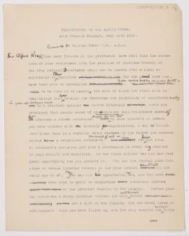 Corrected presentation, July 18, 1910