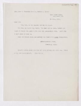 Letter to John Cohn Hemmeter, November 26, 1916