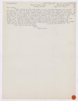 Letter to Harvey Cushing, September 11, 1917