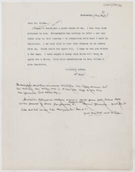 Letter to Daniel Coit Gilman, August 13, 1898(?)