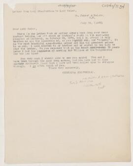 Letter to Grace Revere Osler, July 25, 1920