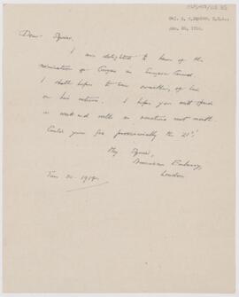 Letter to G.O Squier, January 30, 1914