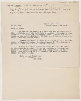 Letter to Humphry Davy Rolleston, November 2, 1919