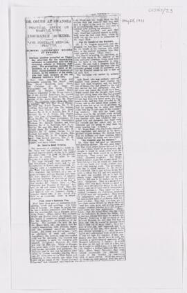Dr. Osler at Swansea: Practical Advice on Hospital Work; Insurance Scheme; and Contract Medical P...