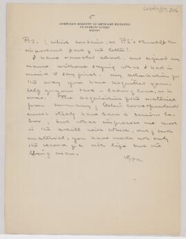 Letter to Harvey Cushing,