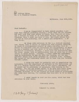 Letter to G.S. Gerhard, June 25, 1904