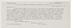 Letter to William Sydney Thayer, November 16, 1912