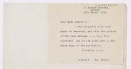 Letter to Margaret E. Charlton, March 13, 1919