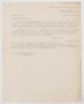 Letter to William Osler, November 12, 1917