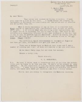 Letter to William Osler, March 23, 1900