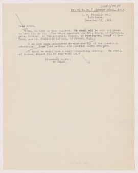 Letter to John George Adami, December 22, 1903