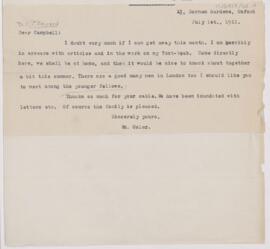 Letter to Campbell Palmer Howard, July 1, 1911