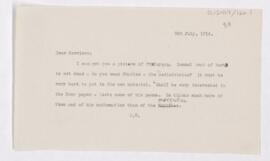 Letter to Fielding Hudson Garrison, July 5, 1916