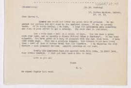 Letter to Harvey Cushing, April 27, 1919