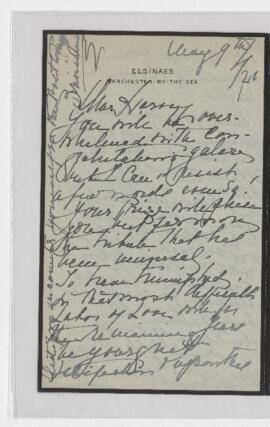 Letter to Harvey Cushing, May 9, 1926