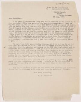 Letter to T. Herbert Warren, August 11, 1904