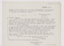 Letter to William Osler, December 1, 1910