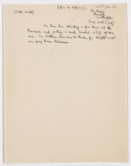 Letter to Thomas Archibald Malloch, August 23, 1916