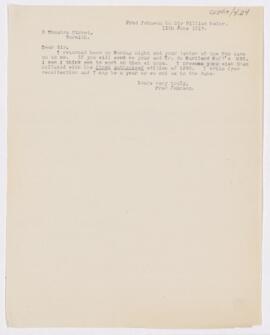 Letter, June 11, 1913