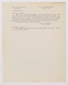 Letter to Mrs. Charles Joseph Singer, April 30, 1918